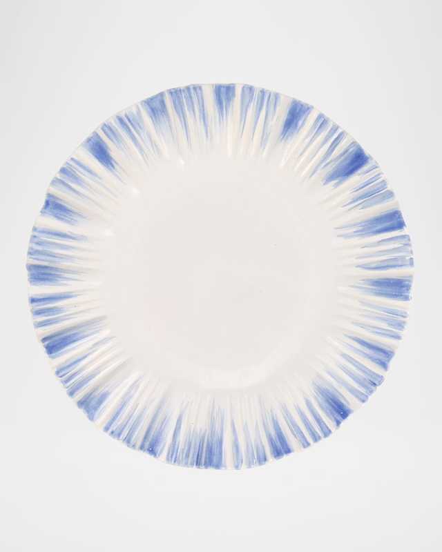 Bari Blue and White European Dinner Plate